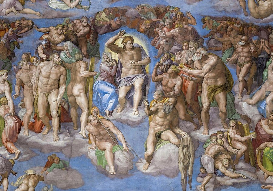 The Last Judgement by Michelangelo in the Sistine Chapel